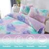 PERFEMET 3 Pcs Faux Fur Purple Comforter Set Queen Fluffy Shaggy Tie Dye Bedding Set for Girls Colorful Rainbow Ultra Soft Plush Velvet Furry Bedding Quilt Set(Purple, Queen) view 3