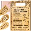 Sister Birthday Gifts Cutting Board Set, Recipe for a Special Sister - Valentines Birthday Gifts for Sister from Sister Engraved Utensil Friendship Sisters Gift for Wome Bestie Best Friend Soul Sister view 1