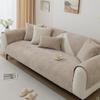 vctops Farmhouse Plaid Chenille Couch Sofa Cover Super Soft Plush Sectional Couch Covers Anti-Slip Solid Sofa Slipcover for Dogs, Children, Pets Furniture Protector (Khaki,43"x63") view 3