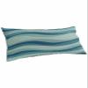 Abstract Geometric King Size Pillowcases,Soft Bed Throw Pillow Covers Sham Decorative Sofa Couch Long Body Lumbar Bolster Cushion Case with Envelope Closure,Gradient Turquoise Wave Stripes 20"x40" view 1