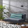 Abstract Geometric King Size Pillowcases,Soft Bed Throw Pillow Covers Sham Decorative Sofa Couch Long Body Lumbar Bolster Cushion Case with Envelope Closure,Gradient Turquoise Wave Stripes 20"x40" view 3