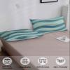 Abstract Geometric King Size Pillowcases,Soft Bed Throw Pillow Covers Sham Decorative Sofa Couch Long Body Lumbar Bolster Cushion Case with Envelope Closure,Gradient Turquoise Wave Stripes 20"x40" view 4