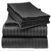 Little Bird Full XL Size- Black Stripe 600 TC 4 Piece Iconic Collection Bedding Sheets & Pillowcases - Extra Soft, Cooling Bed Sheets - Deep Pocket up to 21 - Wrinkle, Fade, Stain Resistant view 1