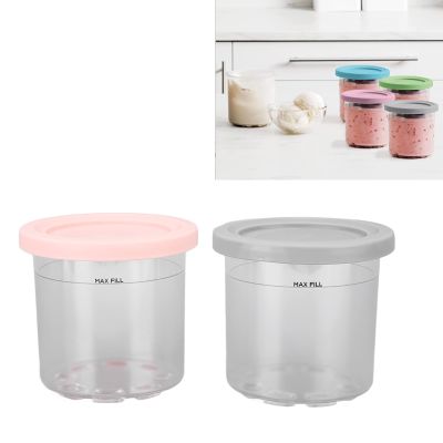 Fabater Ice Cream Pint Containers with Lids, 2PCS Ice Cream Pints Cup 16oz Containers Replacement for NC299AMZ NC300s Series Ice Cream Maker, BPA, Dishwasher, Reusable