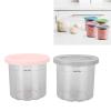 Fabater Ice Cream Pint Containers with Lids, 2PCS Ice Cream Pints Cup 16oz Containers Replacement for NC299AMZ NC300s Series Ice Cream Maker, BPA, Dishwasher, Reusable view 1