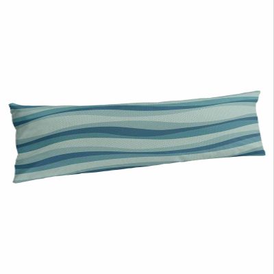 Abstract Body Pillowcase, Soft Bed Throw Pillow Covers Luxury Decorative Sofa Couch Long Lumbar Bolster Pillow Sham Cushion Case with Envelope Closure, Gradient Turquoise Wave Stripes 20"x54"