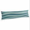 Abstract Body Pillowcase, Soft Bed Throw Pillow Covers Luxury Decorative Sofa Couch Long Lumbar Bolster Pillow Sham Cushion Case with Envelope Closure, Gradient Turquoise Wave Stripes 20"x54" view 1