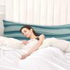 Abstract Body Pillowcase, Soft Bed Throw Pillow Covers Luxury Decorative Sofa Couch Long Lumbar Bolster Pillow Sham Cushion Case with Envelope Closure, Gradient Turquoise Wave Stripes 20"x54" view 3