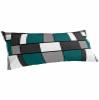 Turquoise King Size Pillowcases,Soft Bed Throw Pillow Covers Sham Decorative Sofa Couch Long Body Lumbar Bolster Cushion Case Envelope Closure,Abstract Middle Century Black Grey White 20"x40" view 1