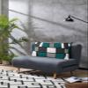 Turquoise King Size Pillowcases,Soft Bed Throw Pillow Covers Sham Decorative Sofa Couch Long Body Lumbar Bolster Cushion Case Envelope Closure,Abstract Middle Century Black Grey White 20"x40" view 3