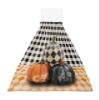 Lattice Pumpkins Kitchen Hand Towels with Hanging Loops Set of 1 Soft Oven Fingertip Dry Microfiber Tie Dish Towel Absorbent Cleaning Bathroom Washcloth,Kitchen Fall Leaves Black White Checkered Flag view 1