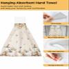 Autumn Pumpkin Kitchen Hand Towels with Hanging Loops Set of 1 Soft Oven Fingertip Dry Microfiber Tie Dish Towel Absorbent Cleaning Bathroom Washcloth,Kitchen Fall Eucalyptus Wildflower Thanksgiving view 2
