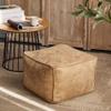 SXBCyan Suede Fabric Round Square Ottoman Stool Beanbag Pouf Footstool Stuffed Bean Bag Footrest Floor Corner Seat Puff No Filler(Beige-Square Stool) view 1