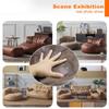 SXBCyan Suede Fabric Round Square Ottoman Stool Beanbag Pouf Footstool Stuffed Bean Bag Footrest Floor Corner Seat Puff No Filler(Beige-Square Stool) view 4