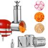 FavorKit Large Stainless Steel Slicer Shredder Attachment for KitchenAid Mixers, Dishwasher Safe Salad Maker, Cheese Grater Accessories with 3 Blades & 1 Knob Thumb Screw view 1