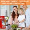 FavorKit Large Stainless Steel Slicer Shredder Attachment for KitchenAid Mixers, Dishwasher Safe Salad Maker, Cheese Grater Accessories with 3 Blades & 1 Knob Thumb Screw view 2