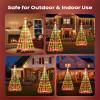 Christmas Cone Tree Light, 7ft 295 LED Light Show Christmas Tree with 8 Modes Timer Remote, Dimmable Artificial Christmas Tree for Porch Yard Patio Indoor Outdoor Xmas Holiday Decor, Red & Green view 4
