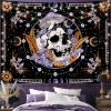 Aipon Purple Skeleton Tapestry Bedroom Skull Mushroom Tapestries Hippie Nature Plants Floral Flower Aesthetic Tapestry Wall Hanging for Living Room Dorm (Purple, 48''  36'') view 1