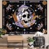 Aipon Purple Skeleton Tapestry Bedroom Skull Mushroom Tapestries Hippie Nature Plants Floral Flower Aesthetic Tapestry Wall Hanging for Living Room Dorm (Purple, 48''  36'') view 2
