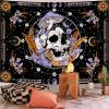 Aipon Purple Skeleton Tapestry Bedroom Skull Mushroom Tapestries Hippie Nature Plants Floral Flower Aesthetic Tapestry Wall Hanging for Living Room Dorm (Purple, 48''  36'') view 3