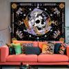 Aipon Purple Skeleton Tapestry Bedroom Skull Mushroom Tapestries Hippie Nature Plants Floral Flower Aesthetic Tapestry Wall Hanging for Living Room Dorm (Purple, 48''  36'') view 4