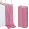 20 Pack Dusty Rose Cheesecloth Table Runner 120 Inch 10FT Rustic Boho Gauze Cheese Cloth Table Runner for Wedding Party Baby Shower Thanksgiving Christmas Decoration view 1