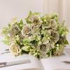 1 Bunch Artificial Flower Realistic Looking 5 Forks Simulation Peony Flower Wedding Decoration Home Decor Valentine's Day/Mother's Day/Christmas/Birthday Gifts (Coffee) view 2