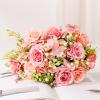 1 Bunch Artificial Flower Realistic Looking 5 Forks Simulation Peony Flower Wedding Decoration Home Decor Valentine's Day/Mother's Day/Christmas/Birthday Gifts (Coffee) view 3