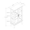 Legendstone 3 Tier Modern Floor Standing Glass Curio Cabinet Display Case Cabinet, Tempered Glass Doors, Adjustable Shelves, Mirrored Back Panel (Walnut, 43.5"H x 11.75"D x 26"W) view 2