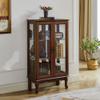 Legendstone 3 Tier Modern Floor Standing Glass Curio Cabinet Display Case Cabinet, Tempered Glass Doors, Adjustable Shelves, Mirrored Back Panel (Walnut, 43.5"H x 11.75"D x 26"W) view 3
