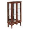 Legendstone 3 Tier Modern Floor Standing Glass Curio Cabinet Display Case Cabinet, Tempered Glass Doors, Adjustable Shelves, Mirrored Back Panel (Walnut, 43.5"H x 11.75"D x 26"W) view 4