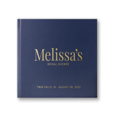 Bridal Shower Guest Book White and Gold Gift for Bride to Be Advice, Letters to Bride for Future Mrs - Navy Blue Gold (9x6)