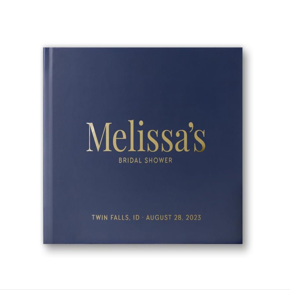 Bridal Shower Guest Book White and Gold Gift for Bride to Be Advice, Letters to Bride for Future Mrs - Navy Blue Gold (9x6)