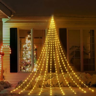 Emonoo Outdoor Christmas Decorations LED Lights for Christmas Tree, Indoor Led Strip Lights for Bedroom 200 LED 8 Modes Party Home Holiday Decor (White)