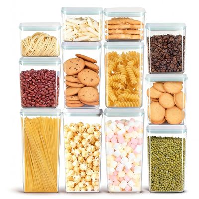Cozey Daily Pop Containers with Lids - Stackable Airtight Food Storage, Kitchen Pantry Storage Containers for Snacks Candy Salt Herbs Spices BPA-Free (12PCS (1.2 + 2.0 + 2.7 + 3.3 Qt) * 3)