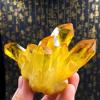 VIDECOR Natural Yellow Phantom Ghost Quartz Citrine Crystal Cluster Specimen Yellow Quartz Cluster Crystal Cluster Feng Shui Home Decoration Citrine Crystal Cluster,200g view 3