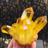 VIDECOR Natural Yellow Phantom Ghost Quartz Citrine Crystal Cluster Specimen Yellow Quartz Cluster Crystal Cluster Feng Shui Home Decoration Citrine Crystal Cluster,200g view 4