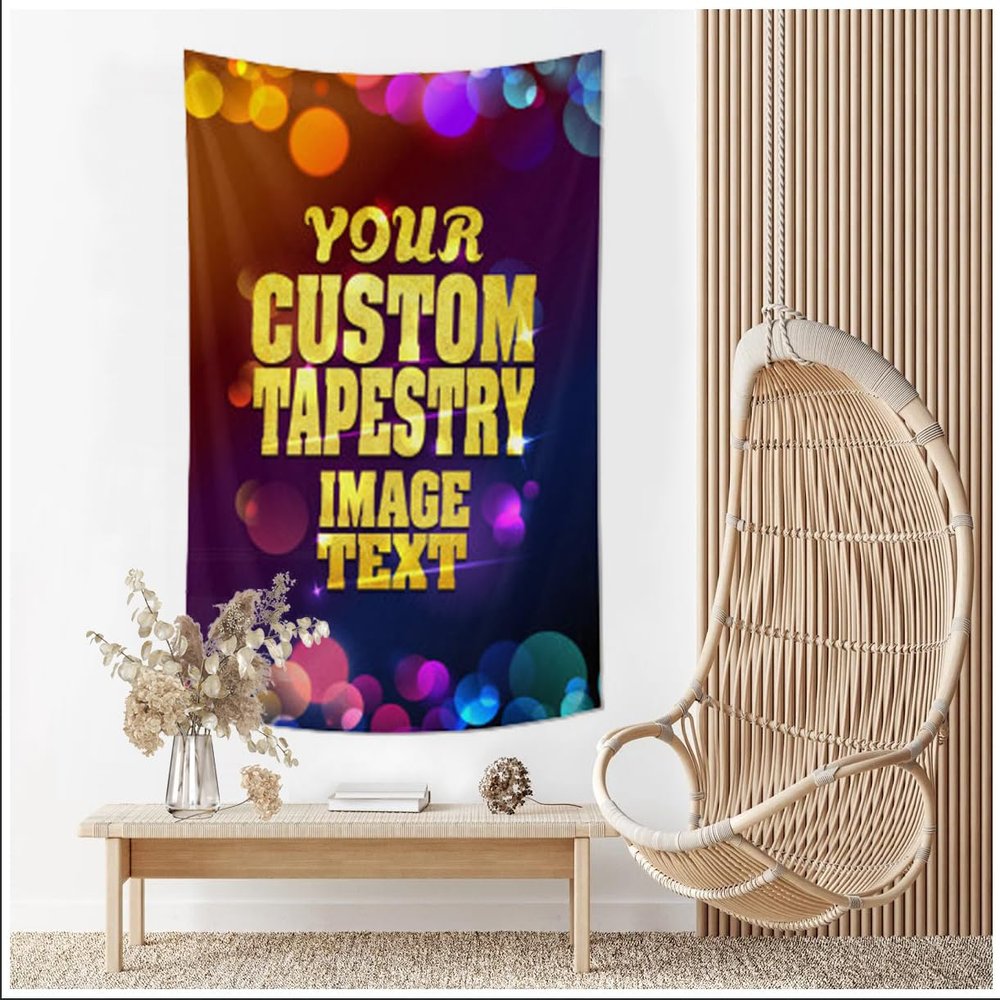 SCMYK Custom Tapestry Upload Images Customized Wall Hanging Tapestry Design Your Own Personalized Tapestry Backdrop with Photo(29x37 Vertical)