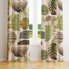 Green Abstract Leaf Print Bedroom Curtains,Bohe Medieval Minimalist Geometric,Home Bedroom Living Room Kitchen Window Treatments Drapes 42x63in view 1