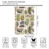 Green Abstract Leaf Print Bedroom Curtains,Bohe Medieval Minimalist Geometric,Home Bedroom Living Room Kitchen Window Treatments Drapes 42x63in view 2