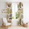 Green Abstract Leaf Print Bedroom Curtains,Bohe Medieval Minimalist Geometric,Home Bedroom Living Room Kitchen Window Treatments Drapes 42x63in view 3
