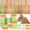 Wettarn 144 Pcs Thanksgiving Slap Bracelets and Silicone Wristbands Bulk Includes 72 Pcs Snap Bracelets and 72 Rubber Bracelet Fall Party Favors Autumn Slap Bands for Classroom Prize view 1