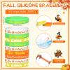 Wettarn 144 Pcs Thanksgiving Slap Bracelets and Silicone Wristbands Bulk Includes 72 Pcs Snap Bracelets and 72 Rubber Bracelet Fall Party Favors Autumn Slap Bands for Classroom Prize view 2