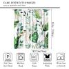 Watercolor Tropical Plant Window Curtains,Green Gold Abstract Watercolor Leaf Print Bedroom Curtains 55x63in view 2