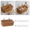 BESTonZON Hanging Woven Storage Basket Vegetable Fruit Keeper Veggies Onion Basket Wall Mount Organizer Entryway Mail Letter Holder Plant Rattan Bin for Home view 3
