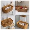 BESTonZON Hanging Woven Storage Basket Vegetable Fruit Keeper Veggies Onion Basket Wall Mount Organizer Entryway Mail Letter Holder Plant Rattan Bin for Home view 4