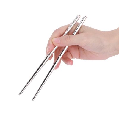 QANYEGN 1 Pair Chopsticks, Stainless Steel chopstick, 6.9in Tableware Cutlery for Home, Kitchen Use.
