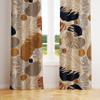 Brown Leaves Curtains,Bohe Abstract Geometric Pattern Tropical Plant Leaf Print Home Bedroom Living Room Kitchen Window Drapes 42x45 Inch view 1