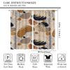 Brown Leaves Curtains,Bohe Abstract Geometric Pattern Tropical Plant Leaf Print Home Bedroom Living Room Kitchen Window Drapes 42x45 Inch view 2
