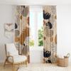 Brown Leaves Curtains,Bohe Abstract Geometric Pattern Tropical Plant Leaf Print Home Bedroom Living Room Kitchen Window Drapes 42x45 Inch view 3
